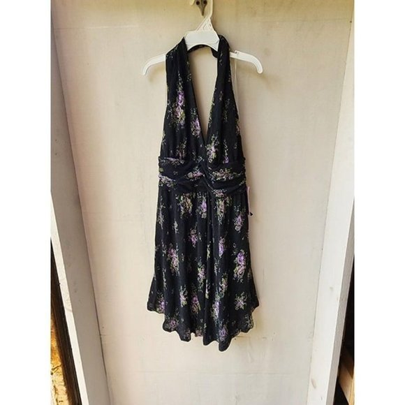 Wild Fable Dresses & Skirts - New Wild Fable Women's Sleeveless Halter Black Floral Mini Dress Size 4X
